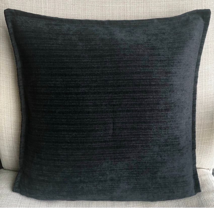 Plain Thick Soft Chenille cushion covers Black