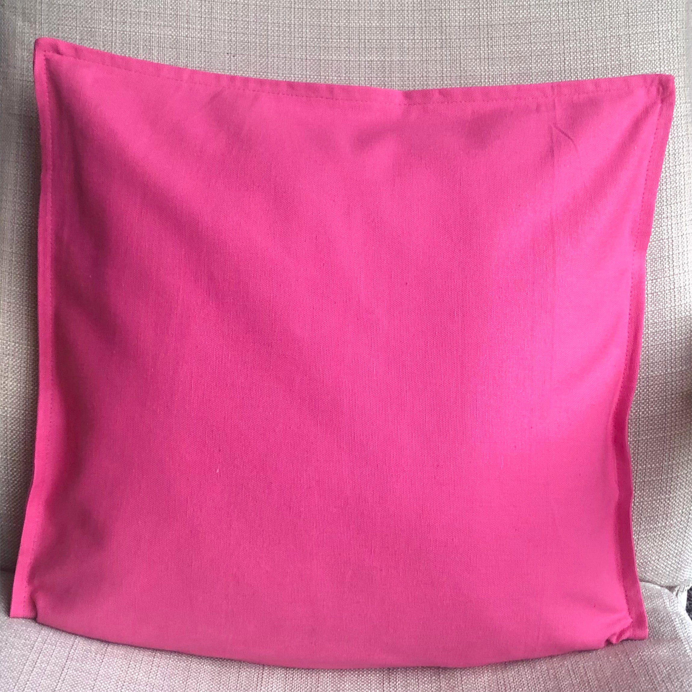 100 Cotton cushion cover Plain Fuchsia loneflower